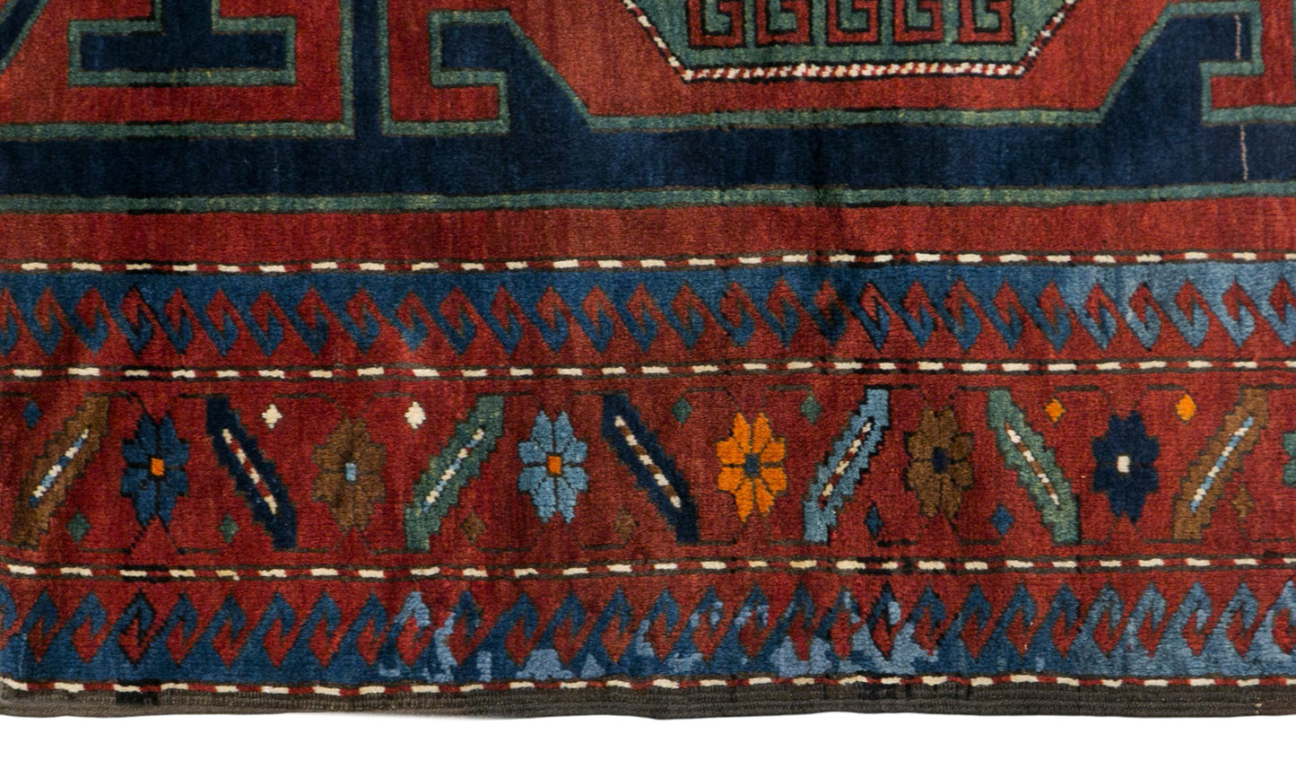 80+ Year Old Handmade Wool Rug, 150 x 235 cm (4'11" x 7'9")
