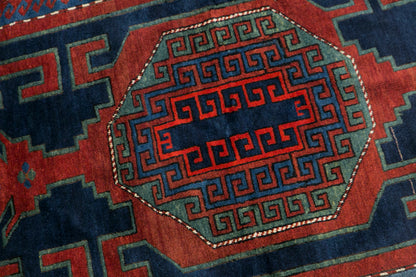 80+ Year Old Handmade Wool Rug, 150 x 235 cm (4'11" x 7'9")