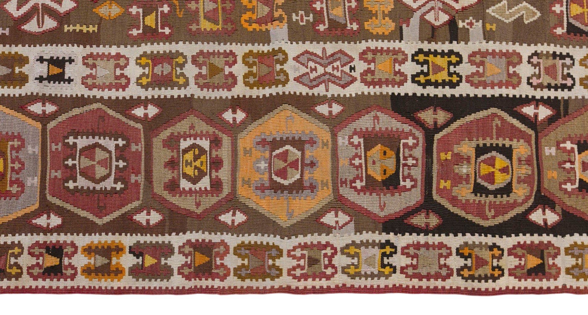 90+ Years Old Turkish Kars Kilim – 170 x 378 cm (5.6 x 12.4 ft)