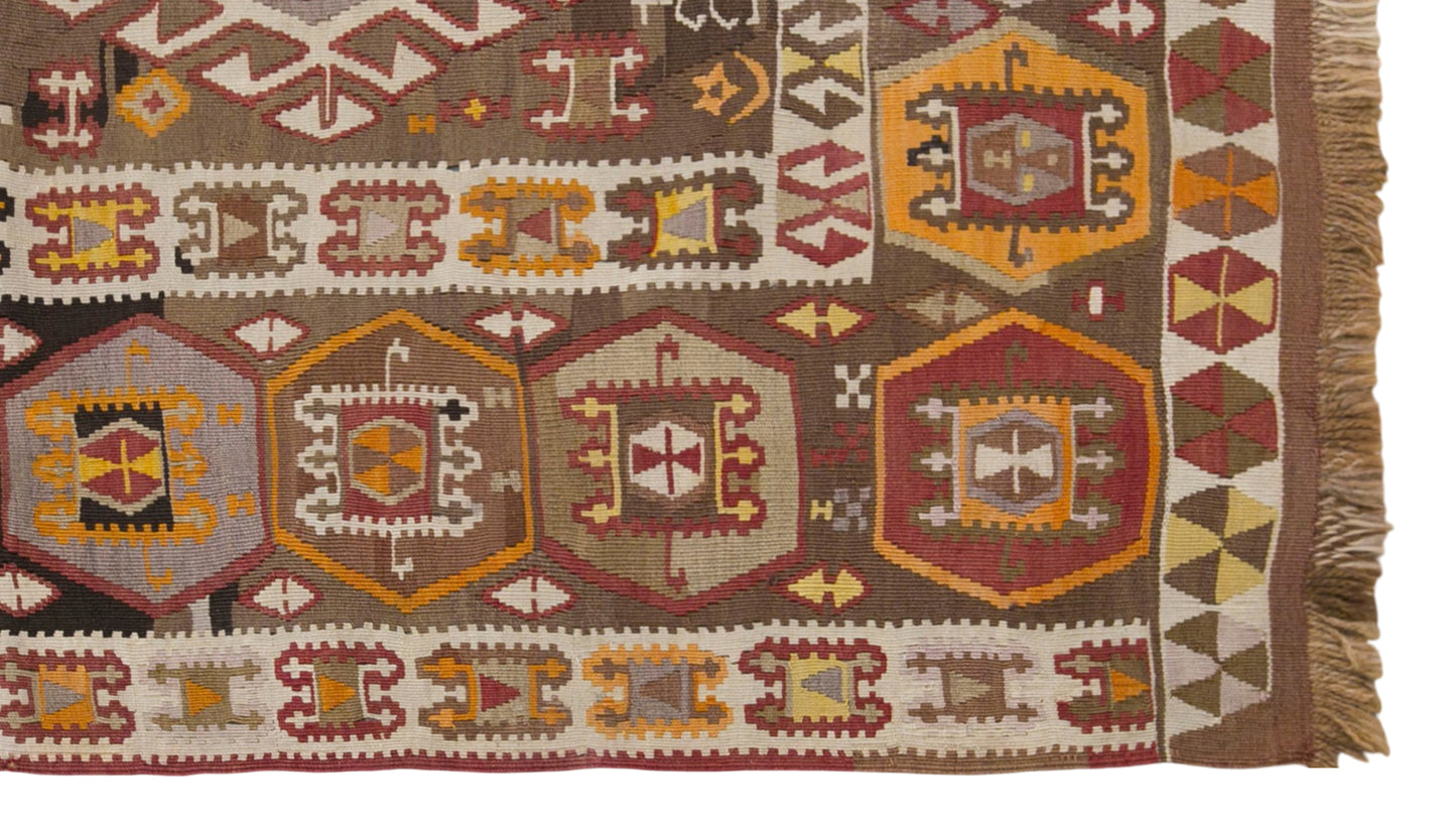 90+ Years Old Turkish Kars Kilim – 170 x 378 cm (5.6 x 12.4 ft)