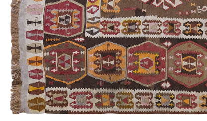 90+ Years Old Turkish Kars Kilim – 170 x 378 cm (5.6 x 12.4 ft)
