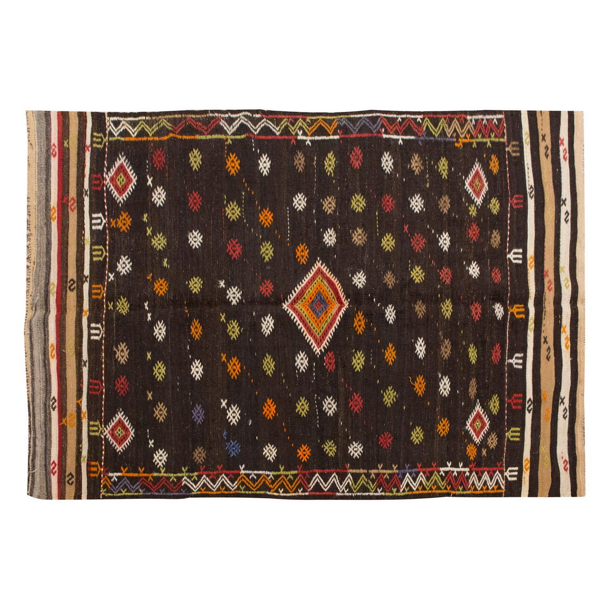 Embroidery Neutral Kilim 5'9" x 9'2" feet 175 x 280 cm