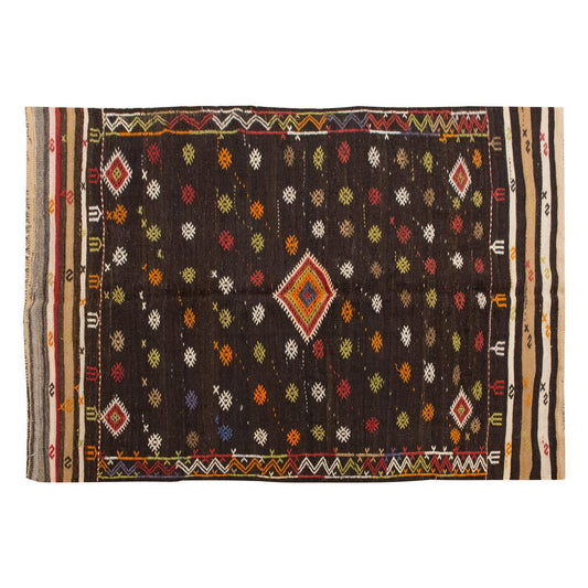 Embroidery Neutral Kilim 5'9" x 9'2" feet 175 x 280 cm