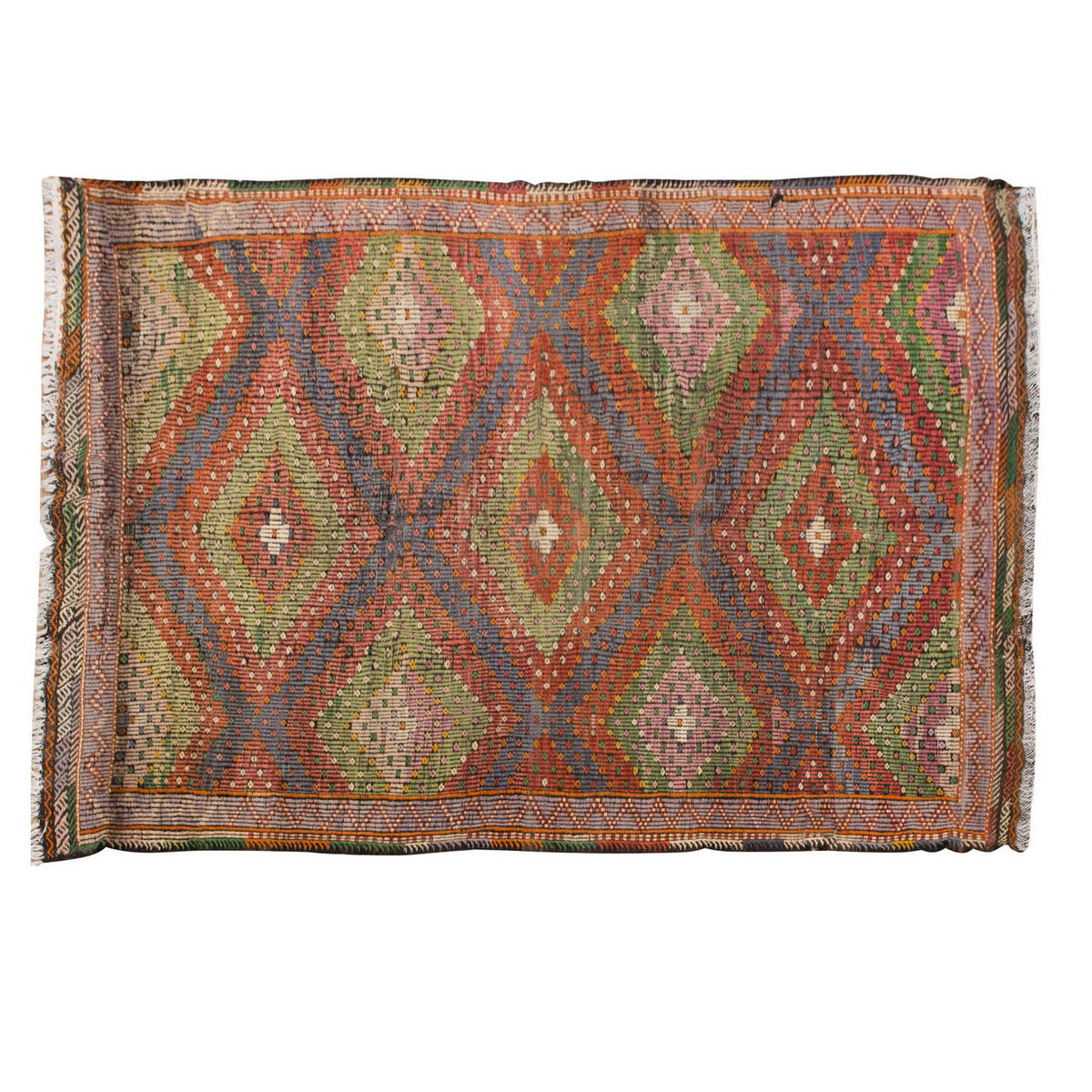 Embroidery Neutral Kilim 6'4" x 9 feet 192 x 275 cm