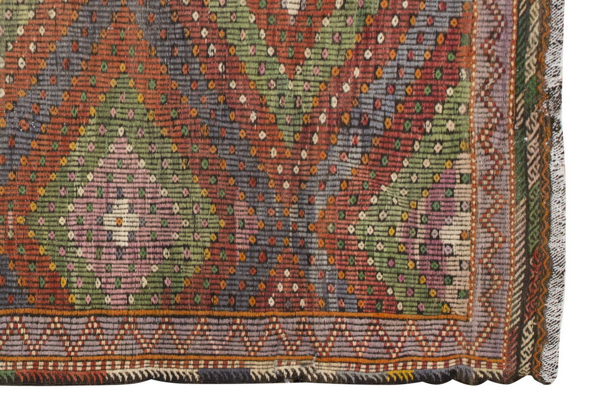 Embroidery Neutral Kilim 6'4" x 9 feet 192 x 275 cm