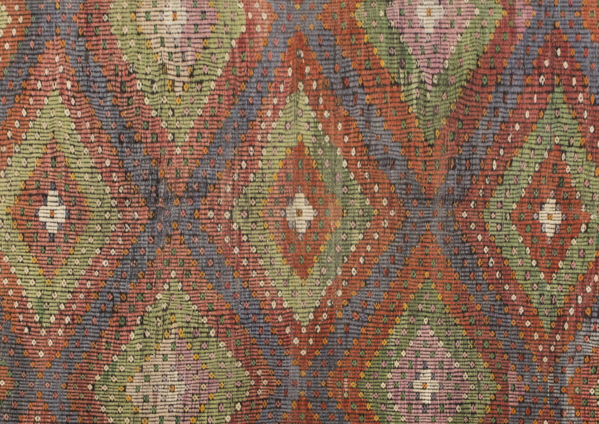 Embroidery Neutral Kilim 6'4" x 9 feet 192 x 275 cm