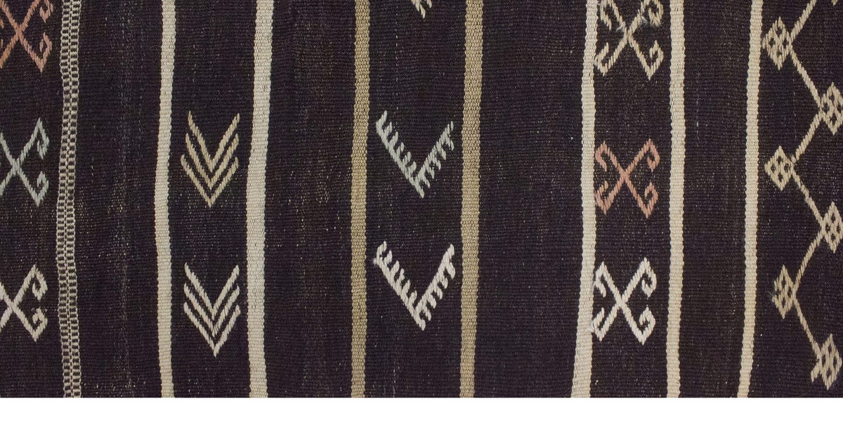 Embroidery Neutral Kilim 6'8" x 11'3" feet 204 x 342 cm