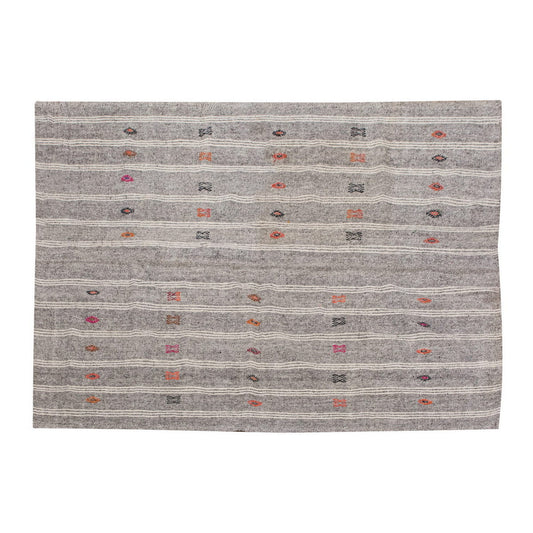 Embroidery Neutral Kilim 7'1" x 9 feet 215 x 275 cm