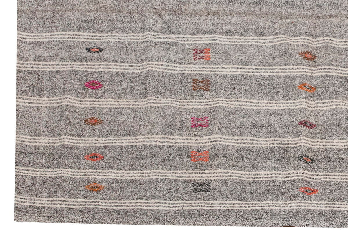 Embroidery Neutral Kilim 7'1" x 9 feet 215 x 275 cm