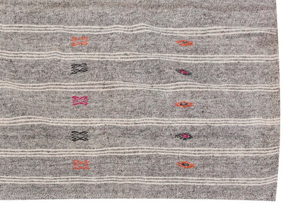 Embroidery Neutral Kilim 7'1" x 9 feet 215 x 275 cm