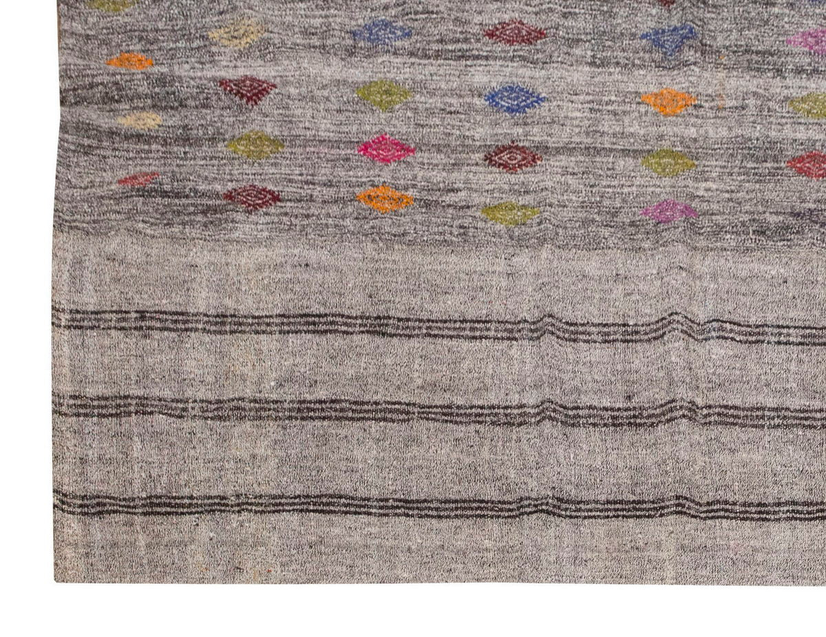 Embroidery Neutral Kilim 8'1" x 10 feet 247 x 305 cm