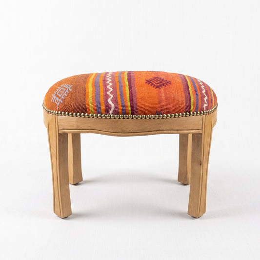 Vintage Decorative Kilim Bench, 55x45x35 cm