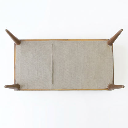 Vintage Turkish Rug Bench – Pastel Upholstered Ottoman, 120x60x40 cm
