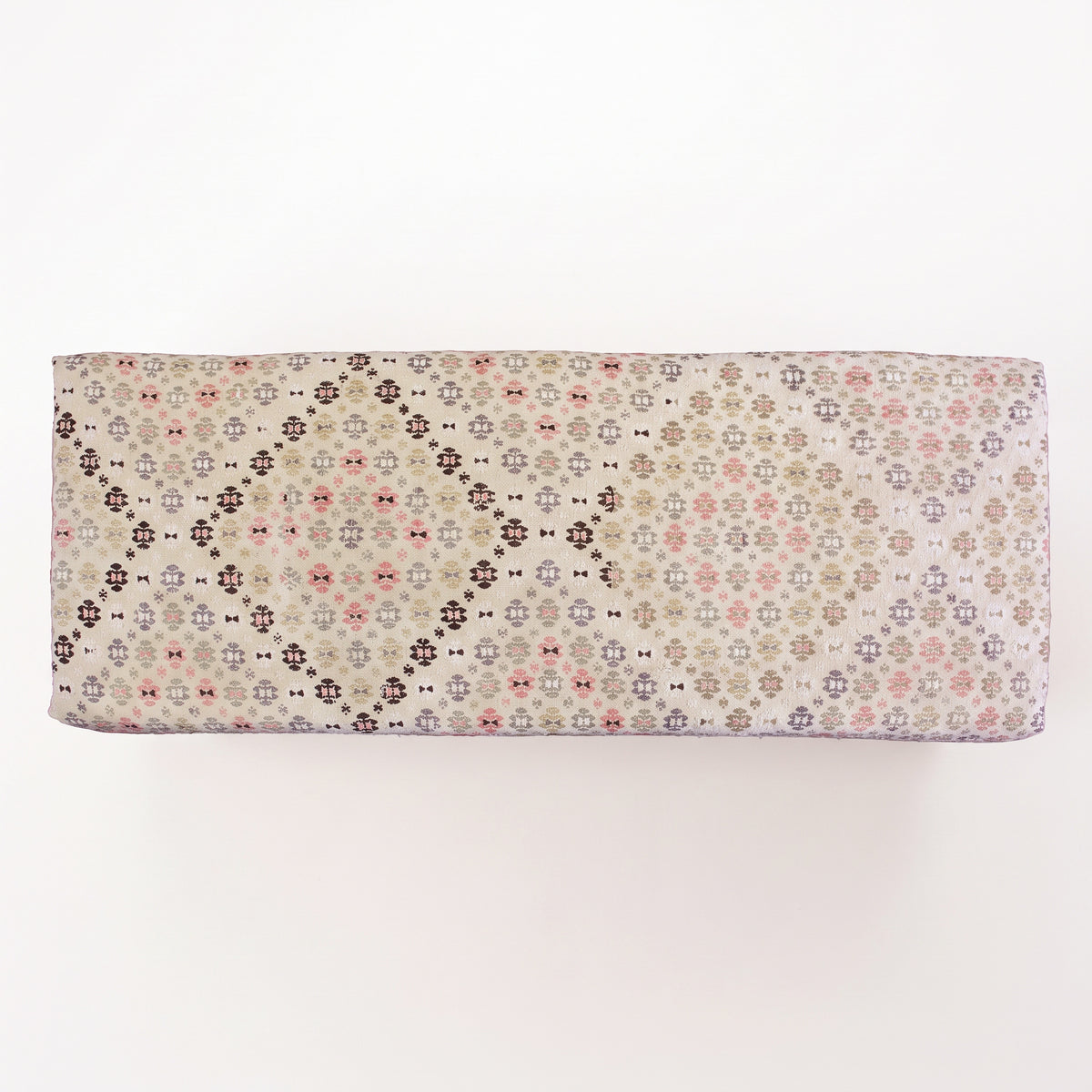 Vintage Turkish Rug Bench – Floral Upholstered Ottoman, 135x50x35 cm
