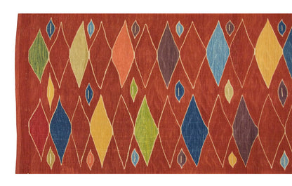 Handspun Wool Kilim Rug, New KiKlim Rug,Natural Color Kilim, 2.7 x 7.5 feet Kilim,3x8 Kilim Rug,Turkish Kilim Rug,Oushak Kilim,Handwoven Kilim