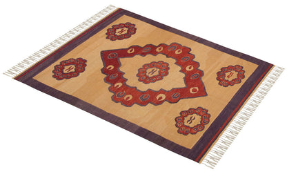 Handspun Wool Kilim Rug, New Kilim Rug, Natural Color Kilim, 4.2x5.7 feet Kilim,4x6 Kilim Rug,Turkish Kilim Rug,Oushak Kilim,Handwoven Kilim