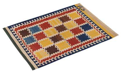 Handspun Wool Kilim Rug, New Kilim Rug, Natural Color Kilim, 4.4x5.9 feet Kilim,4x6 Kilim Rug,Turkish Kilim Rug,Oushak Kilim,Handwoven Kilim