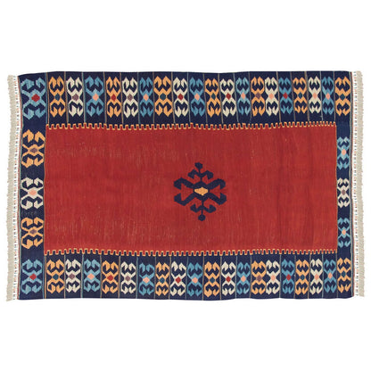 Handspun Wool Kilim Rug, New Kilim Rug, Natural Color Kilim, 4.4x6.7 feet Kilim,4x7 Kilim Rug,Turkish Kilim Rug,Oushak Kilim,Handwoven Kilim
