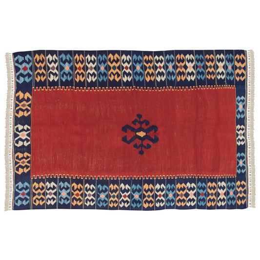 Handspun Wool Kilim Rug, New Kilim Rug, Natural Color Kilim, 4.4x6.7 feet Kilim,4x7 Kilim Rug,Turkish Kilim Rug,Oushak Kilim,Handwoven Kilim