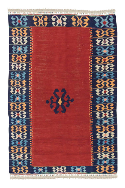 Handspun Wool Kilim Rug, New Kilim Rug, Natural Color Kilim, 4.4x6.7 feet Kilim,4x7 Kilim Rug,Turkish Kilim Rug,Oushak Kilim,Handwoven Kilim