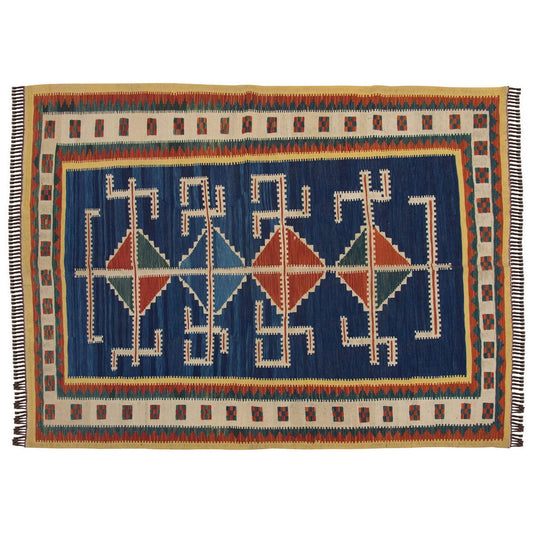 Handspun Wool Kilim Rug, New Kilim Rug, Natural Color Kilim, 5.5x7.7 feet Kilim,5x8 Kilim Rug,Turkish Kilim Rug,Oushak Kilim,Handwoven Kilim