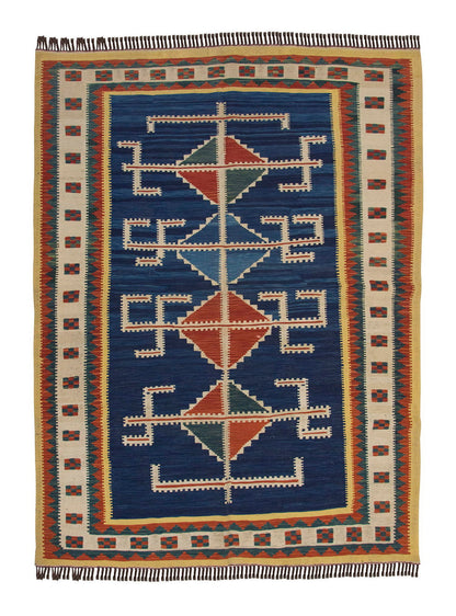 Handspun Wool Kilim Rug, New Kilim Rug, Natural Color Kilim, 5.5x7.7 feet Kilim,5x8 Kilim Rug,Turkish Kilim Rug,Oushak Kilim,Handwoven Kilim