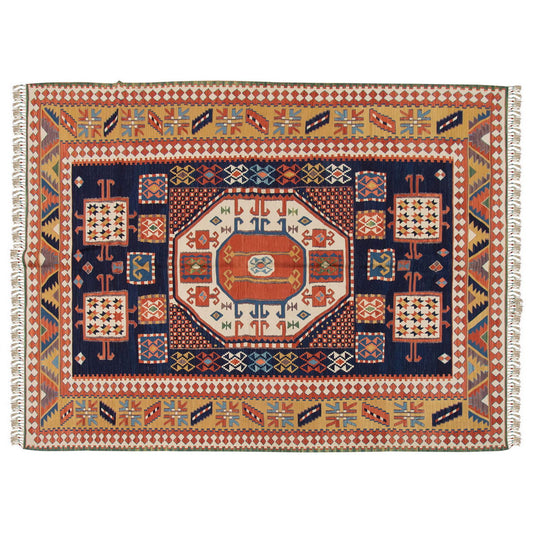 Handspun Wool Kilim Rug, New Kilim Rug, Natural Color Kilim, 5.6x7.3 feet Kilim,6x7 Kilim Rug,Turkish Kilim Rug,Oushak Kilim,Handwoven Kilim