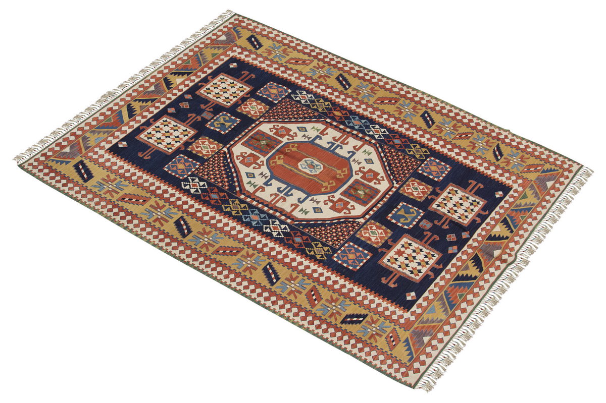 Handspun Wool Kilim Rug, New Kilim Rug, Natural Color Kilim, 5.6x7.3 feet Kilim,6x7 Kilim Rug,Turkish Kilim Rug,Oushak Kilim,Handwoven Kilim