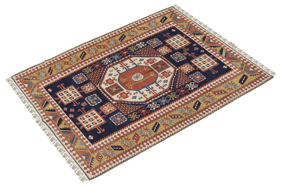 Handspun Wool Kilim Rug, New Kilim Rug, Natural Color Kilim, 5.6x7.3 feet Kilim,6x7 Kilim Rug,Turkish Kilim Rug,Oushak Kilim,Handwoven Kilim