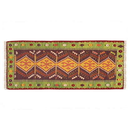 Handspun Wool Kilim Rug, New Kilim Rug,Natural Color Kilim, 2'8 x 6'4 feet Kilim,3x6 Kilim Rug,Turkish Kilim Rug,Oushak Kilim,Handwoven Kilim