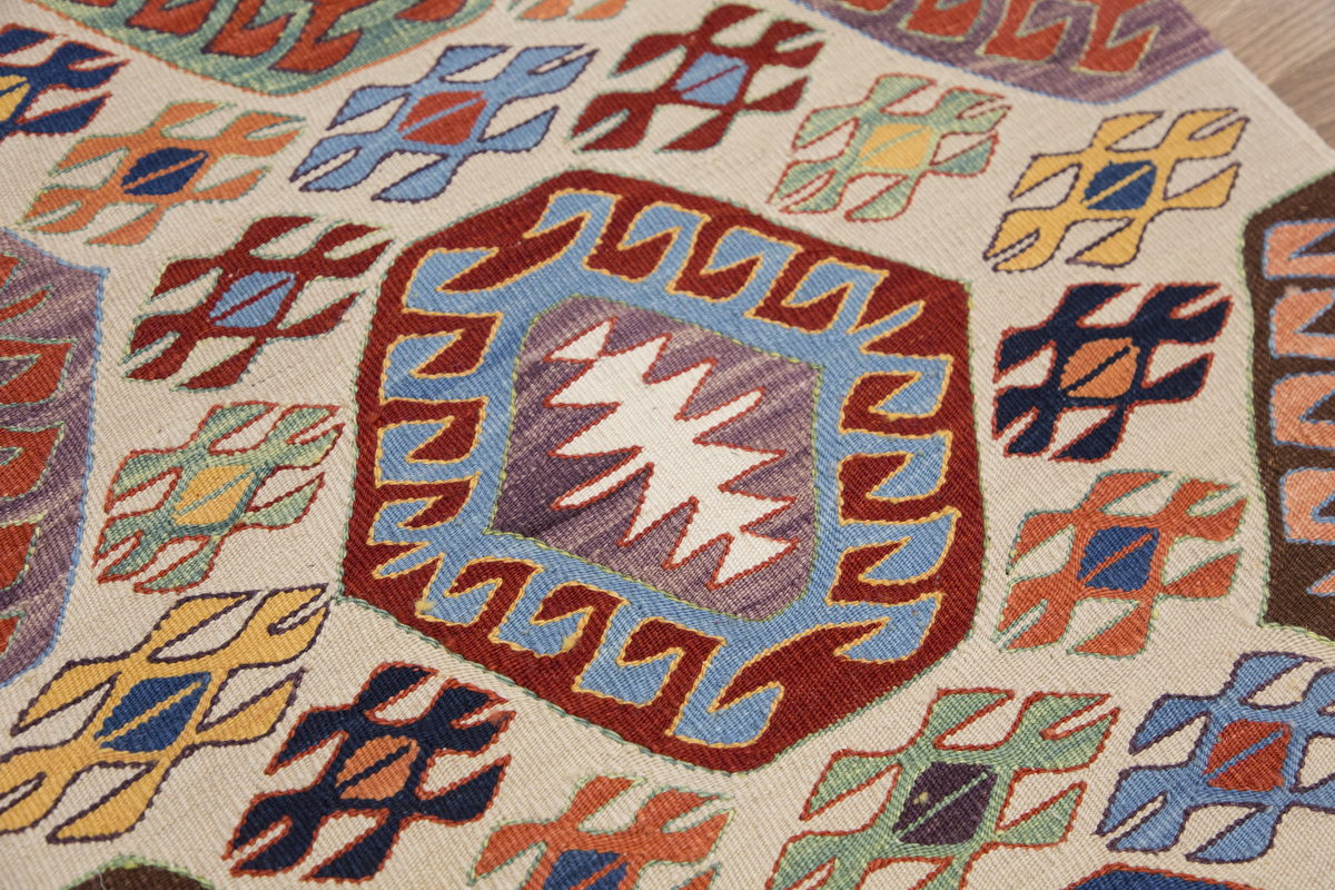 Handspun Wool Kilim Rug, New Kilim Rug,Natural Color Kilim, 2.4x6.7 feet Kilim,2x7 Kilim Rug,Turkish Kilim Rug,Oushak Kilim,Handwoven Kilim