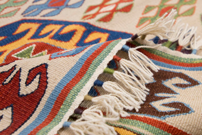 Handspun Wool Kilim Rug, New Kilim Rug,Natural Color Kilim, 2.4x6.7 feet Kilim,2x7 Kilim Rug,Turkish Kilim Rug,Oushak Kilim,Handwoven Kilim