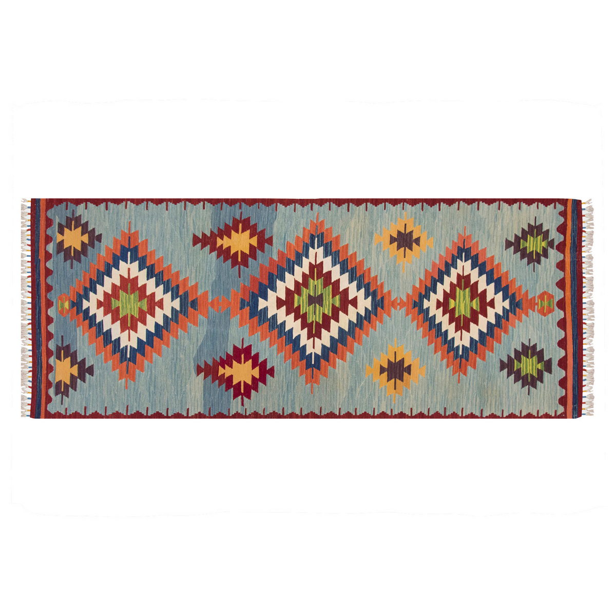 Handspun Wool Kilim Rug, New Kilim Rug,Natural Color Kilim, 2.9 x 6.9 feet Kilim,3x7 Kilim Rug,Turkish Kilim Rug,Oushak Kilim,Handwoven Kilim