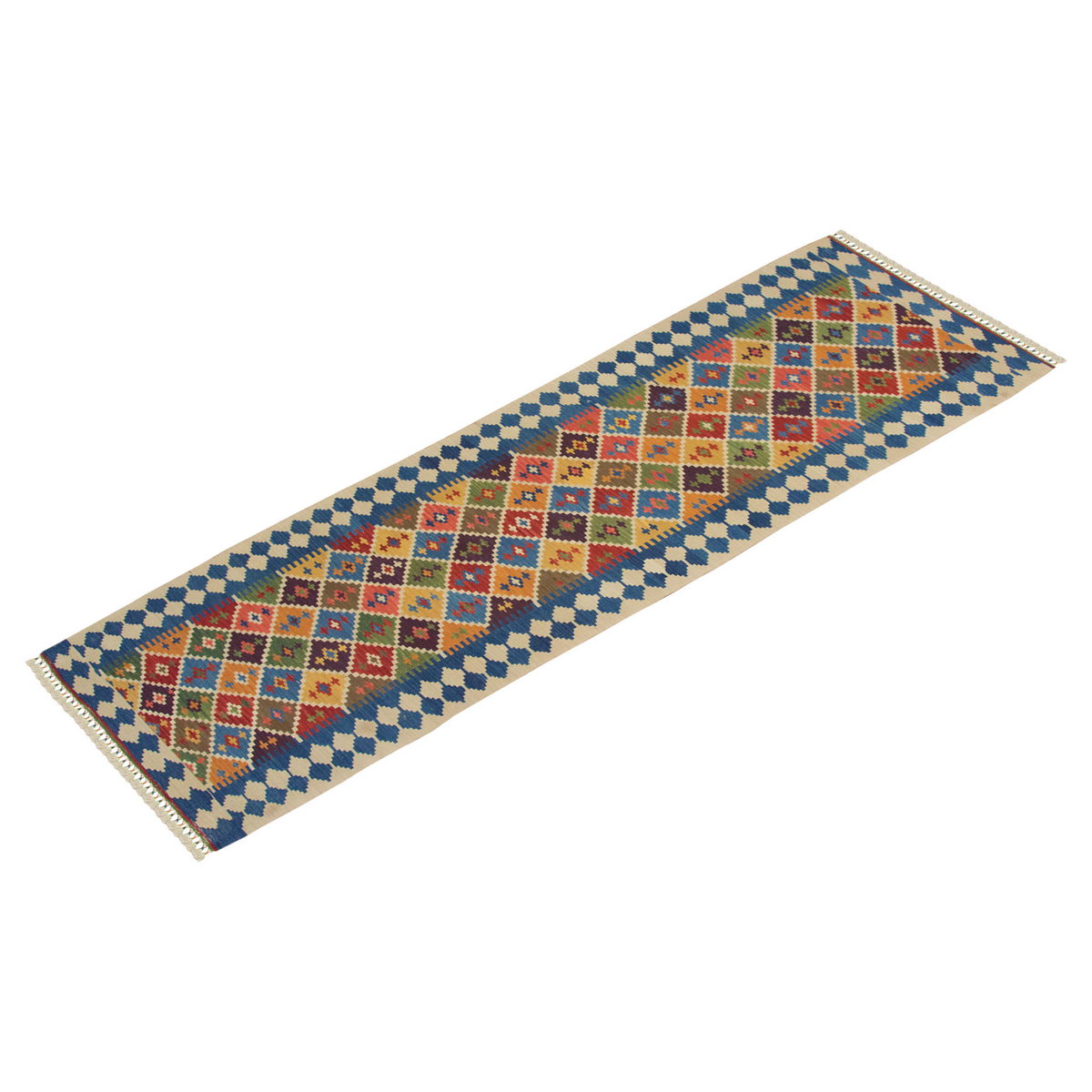 Handspun Wool Kilim Rug, New Kilim Rug,Natural Color Kilim, 2.9 x 9.9 feet Kilim,3x10 Kilim Rug,Turkish Kilim Rug,Oushak Kilim,Handwoven Kilim