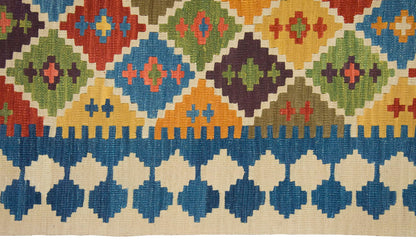 Handspun Wool Kilim Rug, New Kilim Rug,Natural Color Kilim, 2.9 x 9.9 feet Kilim,3x10 Kilim Rug,Turkish Kilim Rug,Oushak Kilim,Handwoven Kilim