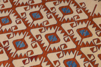 Handspun Wool Kilim Rug, New Kilim Rug,Natural Color Kilim, 3 x 6.7 feet Kilim,3x7 Kilim Rug,Turkish Kilim Rug,Oushak Kilim,Handwoven Kilim