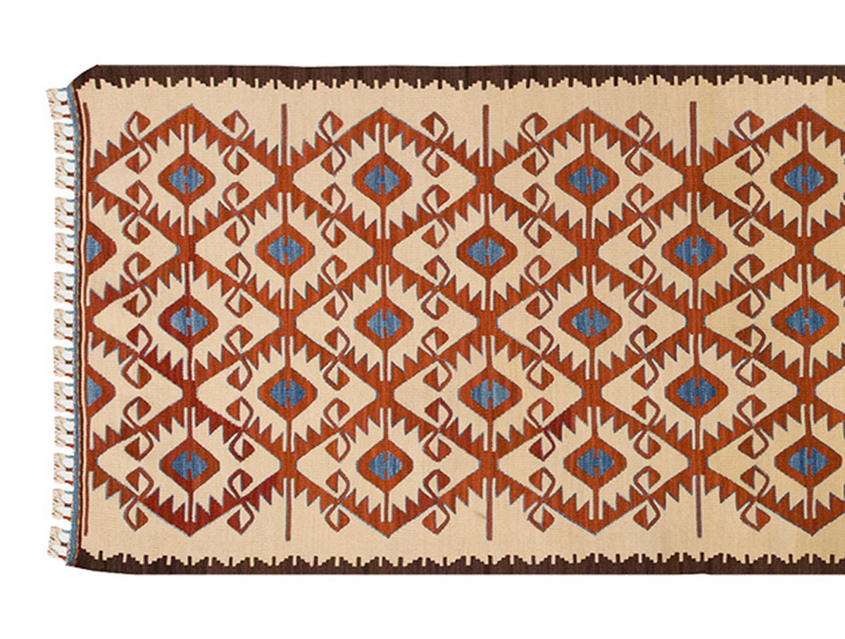 Handspun Wool Kilim Rug, New Kilim Rug,Natural Color Kilim, 3 x 6.7 feet Kilim,3x7 Kilim Rug,Turkish Kilim Rug,Oushak Kilim,Handwoven Kilim