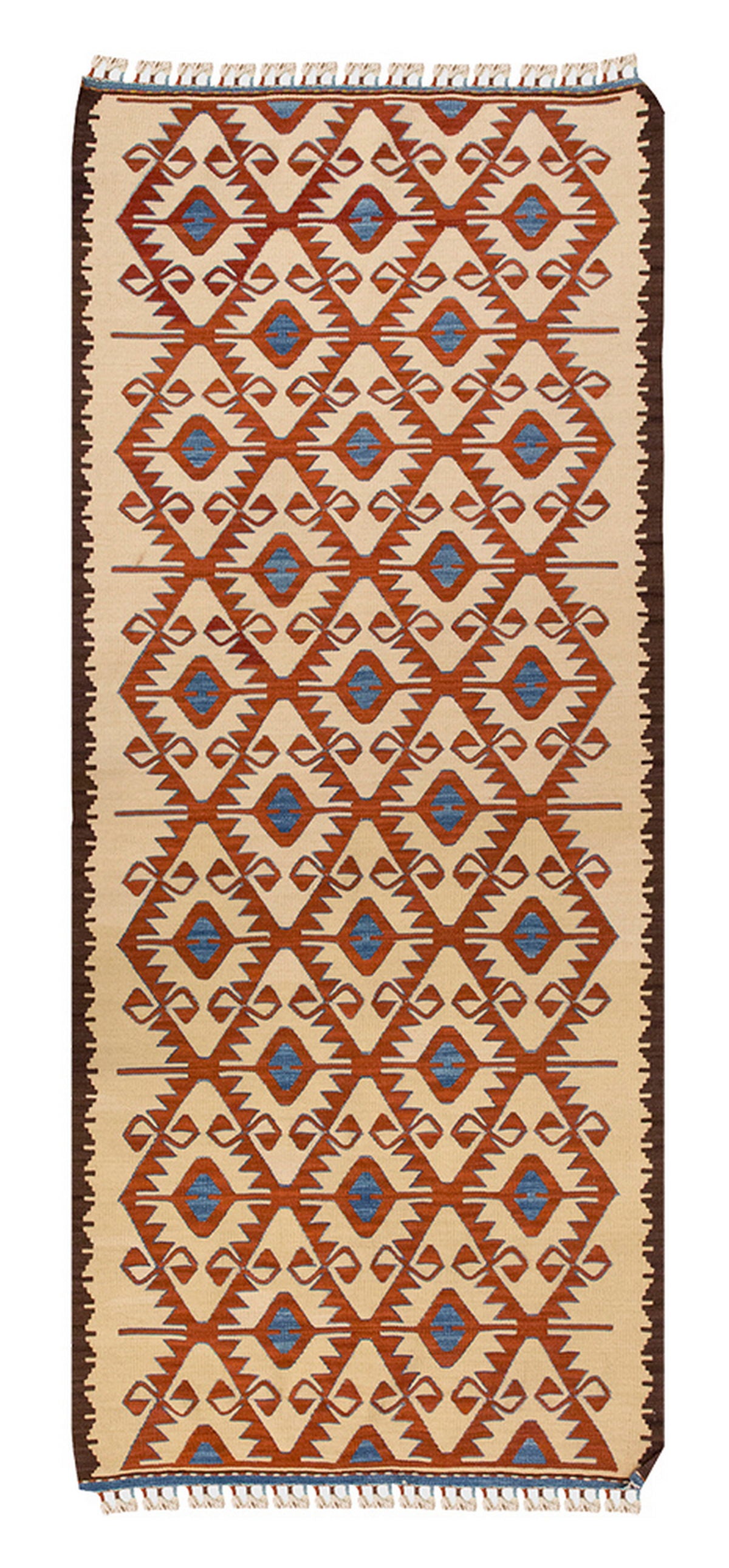Handspun Wool Kilim Rug, New Kilim Rug,Natural Color Kilim, 3 x 6.7 feet Kilim,3x7 Kilim Rug,Turkish Kilim Rug,Oushak Kilim,Handwoven Kilim