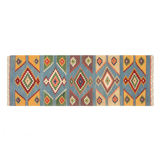 Handspun Wool Kilim Rug, New Kilim Rug,Natural Color Kilim, 3x8 feet Kilim,3x8 Kilim Rug,Turkish Kilim Rug,Oushak Kilim,Handwoven Kilim