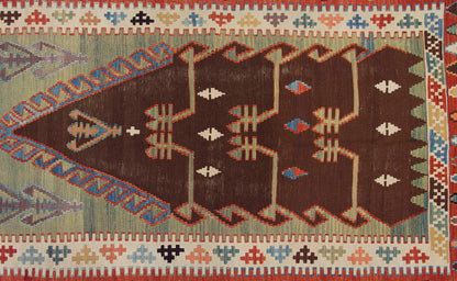 Handspun Wool Kilim Rug, New Kilim Rug,Natural Color Kilim, 4.11x7.1 feet Kilim,5x7 Kilim Rug,Turkish Kilim Rug,Oushak Kilim,Handwoven Kilim