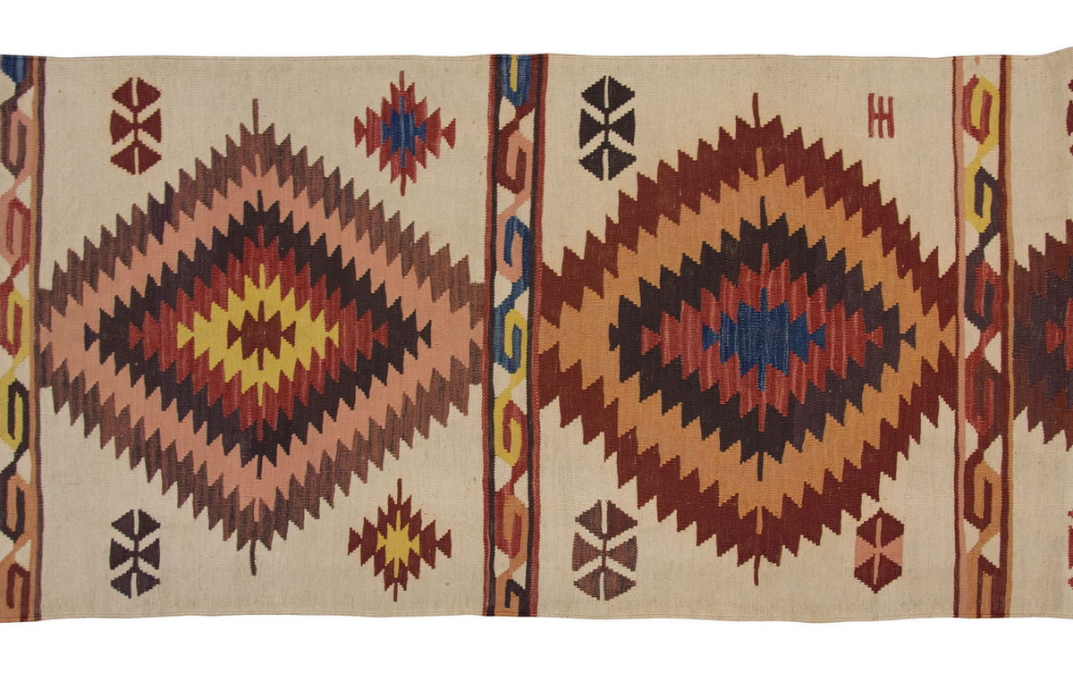 Handwoven Kilim,Turkish Kilim Rug,Oushak Kilim,Handspun Wool Kilim Rug, New Kilim Rug, Natural Color Kilim, 3.2x10.9 ft Kilim,3x11 Kilim Rug