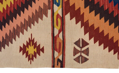 Handwoven Kilim,Turkish Kilim Rug,Oushak Kilim,Handspun Wool Kilim Rug, New Kilim Rug, Natural Color Kilim, 3.2x10.9 ft Kilim,3x11 Kilim Rug