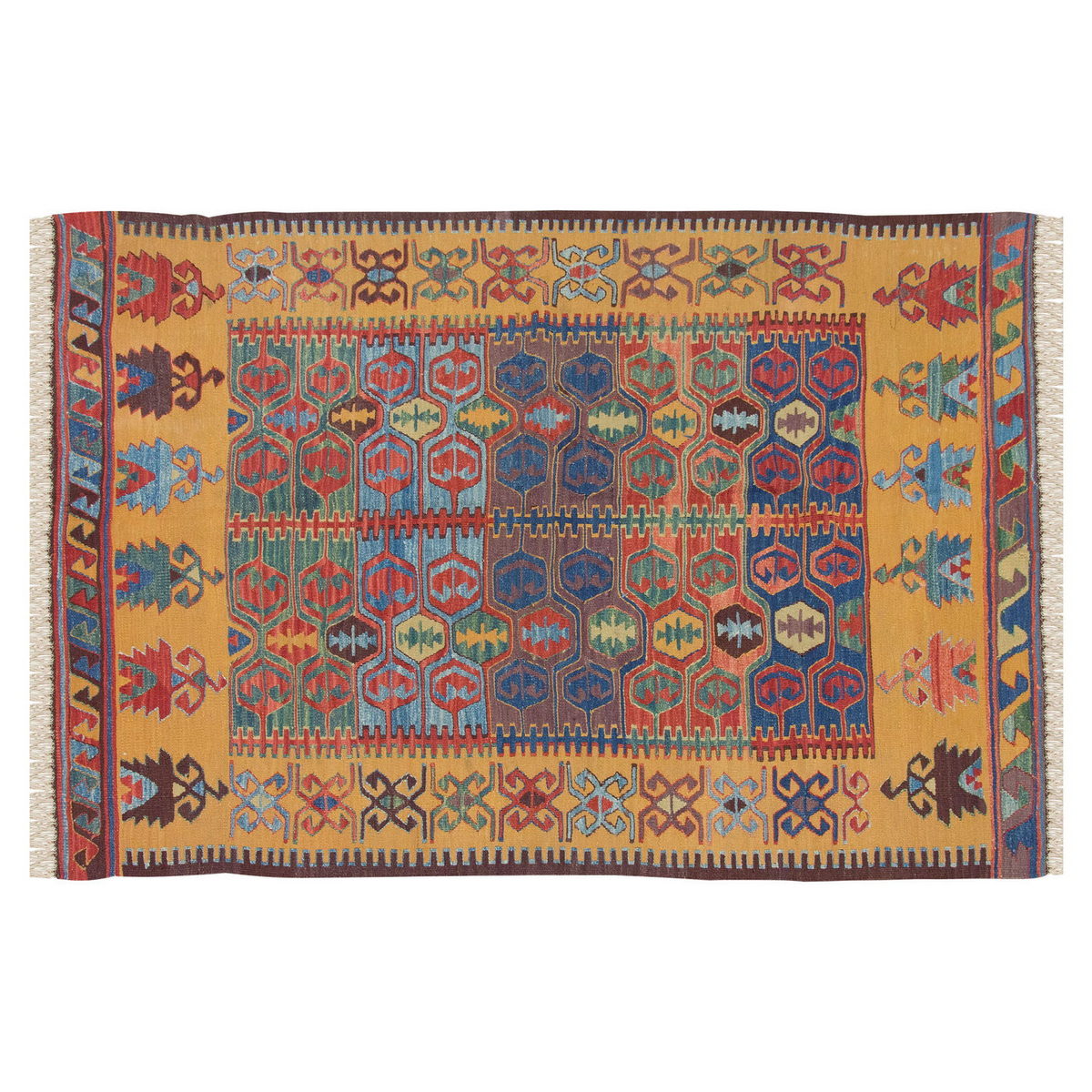 Handwoven Kilim,Turkish Kilim Rug,Oushak Kilim,Handspun Wool Kilim Rug, New Kilim Rug, Natural Color Kilim, 4x6.5 feet Kilim,4x6 Kilim Rug