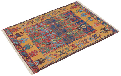 Handwoven Kilim,Turkish Kilim Rug,Oushak Kilim,Handspun Wool Kilim Rug, New Kilim Rug, Natural Color Kilim, 4x6.5 feet Kilim,4x6 Kilim Rug