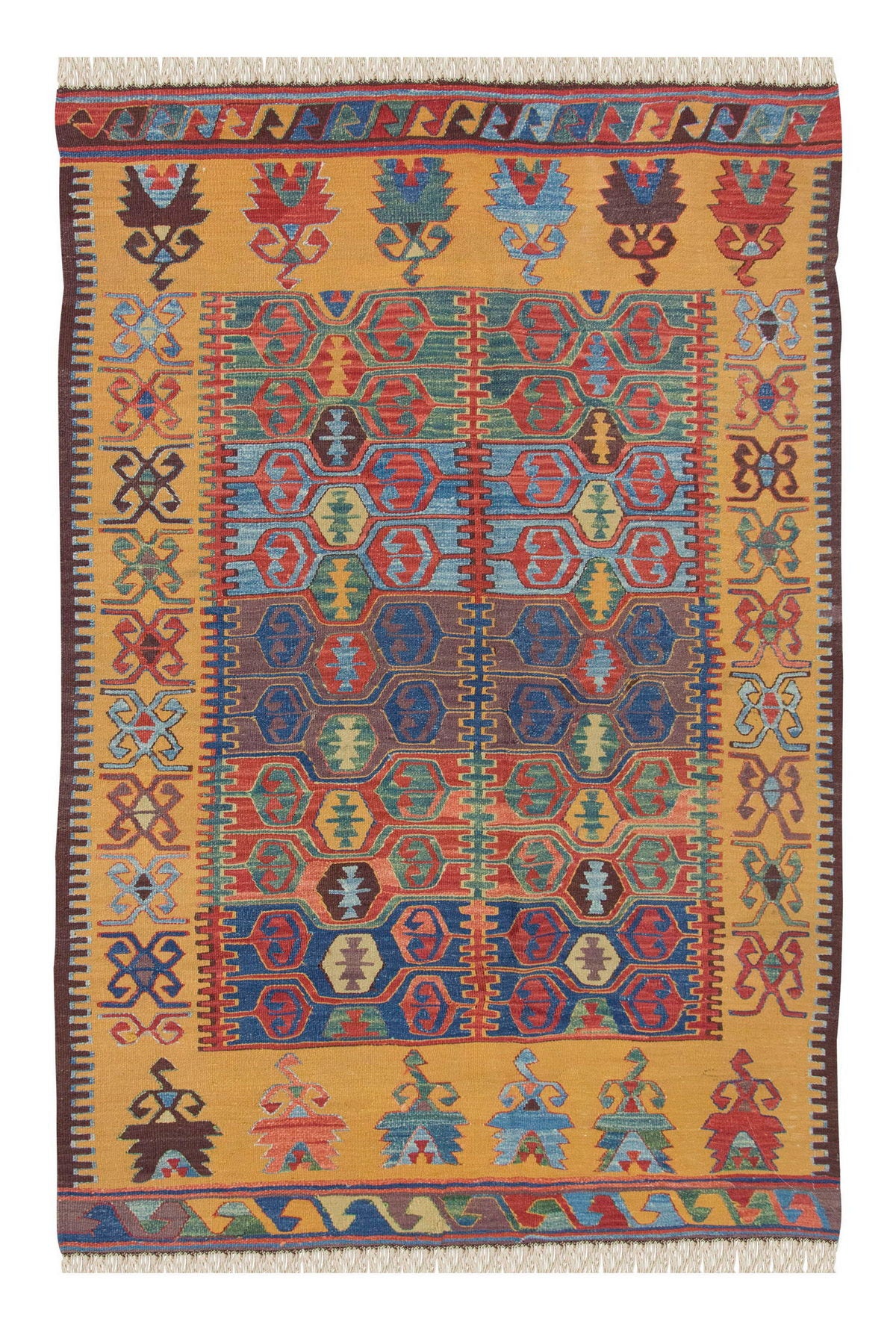 Handwoven Kilim,Turkish Kilim Rug,Oushak Kilim,Handspun Wool Kilim Rug, New Kilim Rug, Natural Color Kilim, 4x6.5 feet Kilim,4x6 Kilim Rug