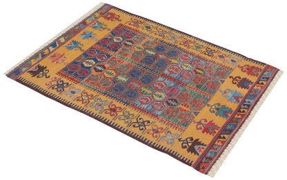 Handwoven Kilim,Turkish Kilim Rug,Oushak Kilim,Handspun Wool Kilim Rug, New Kilim Rug, Natural Color Kilim, 4x6.5 feet Kilim,4x6 Kilim Rug