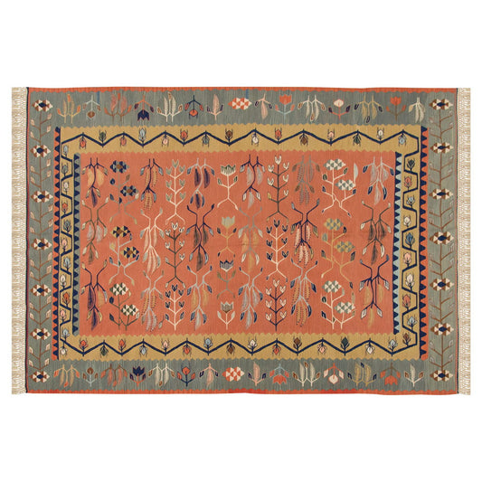 Handwoven Kilim,Turkish Kilim Rug,Oushak Kilim,Handspun Wool Kilim Rug, New Kilim Rug, Natural Color Kilim, 5.2x7.10 ft Kilim,5x8 Kilim Rug
