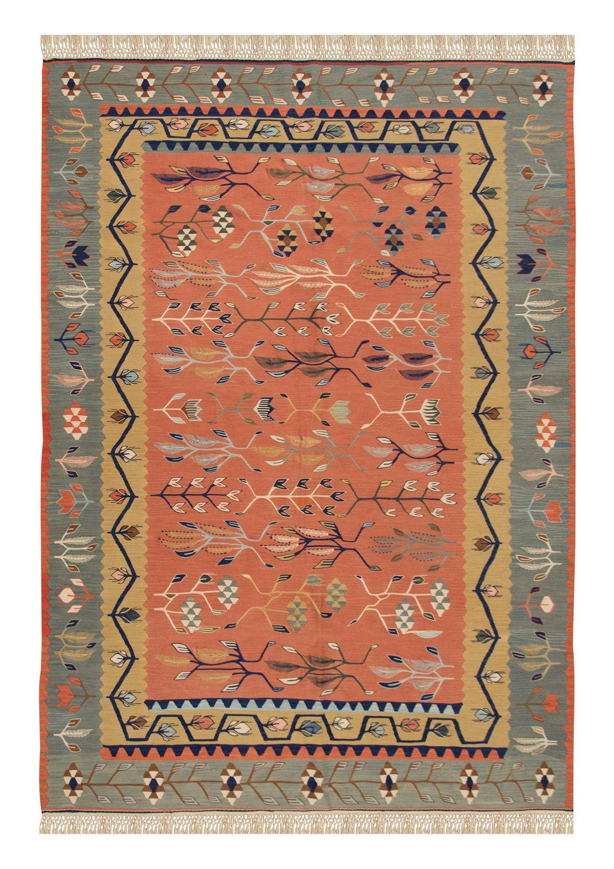 Handwoven Kilim,Turkish Kilim Rug,Oushak Kilim,Handspun Wool Kilim Rug, New Kilim Rug, Natural Color Kilim, 5.2x7.10 ft Kilim,5x8 Kilim Rug
