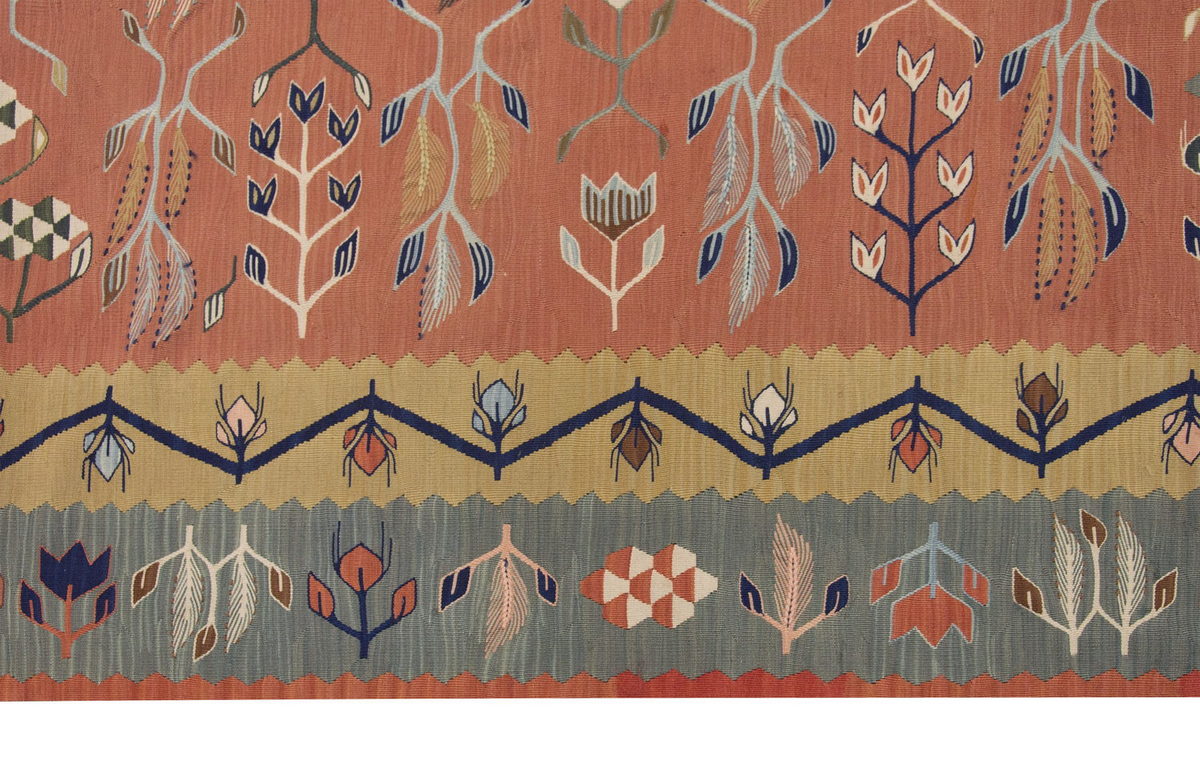 Handwoven Kilim,Turkish Kilim Rug,Oushak Kilim,Handspun Wool Kilim Rug, New Kilim Rug, Natural Color Kilim, 5.2x7.10 ft Kilim,5x8 Kilim Rug