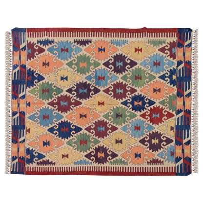 Handwoven Kilim,Turkish Kilim Rug,Oushak Kilim,Handspun Wool Kilim Rug, New Kilim Rug, Natural Color Kilim, 5.9x7.5 feet Kilim,6x7 Kilim Rug